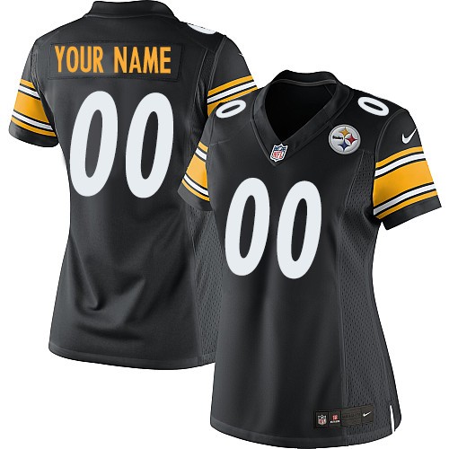 Women's Elite Nike Jersey Black Home - Customized NFL Pittsburgh Steelers